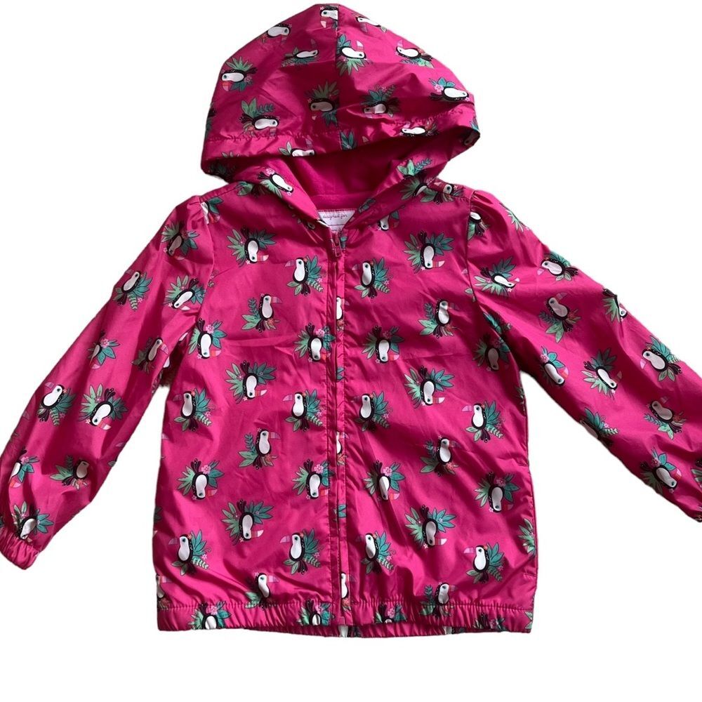 Gymboree Pink Toucan Hooded Windbreaker Size 4T